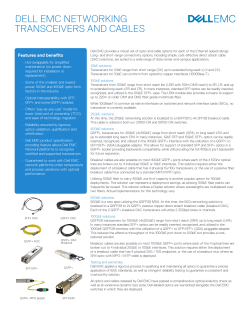 DELL EMC NETWORKING TRANSCEIVERS AND CABLES