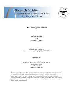 The Case Against Patents - Economic Research Federal Reserve