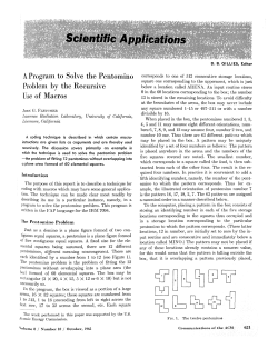 A Program to Solve the Pentomino Problem by