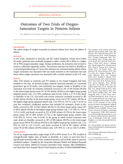 Outcomes of Two Trials of Oxygen- Saturation Targets in Preterm