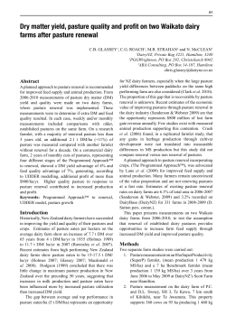 Dry matter yield, pasture quality and profit on two Waikato dairy