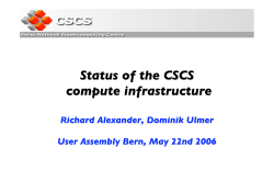 Status of the CSCS Compute Infrastructure