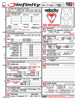 Infinity Order Form - Velocity Sports Equipment