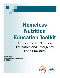 Homeless Nutrition Education Toolkit