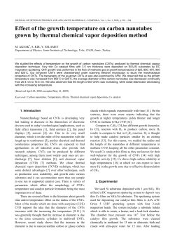 Effect of the growth temperature on carbon nanotubes grown by