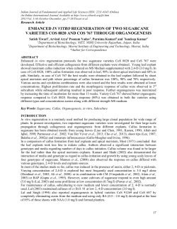 enhanced in vitro regeneration of two sugarcane varieties