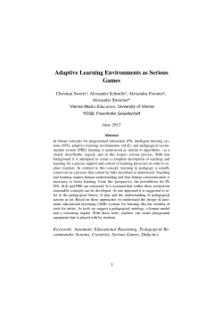Adaptive Learning Environments as Serious Games