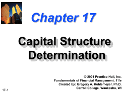 Chapter 17 -- Capital Structure Determination