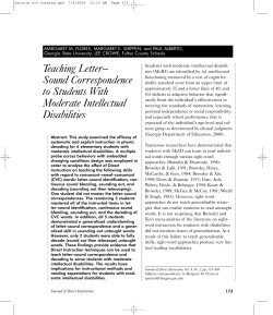 Teaching Letter&ndash; Sound Correspondence to Students With