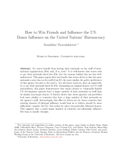 How to Win Friends and Influence the UN: Donor Influence on the