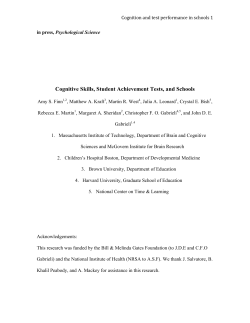 Cognitive Skills, Student Achievement Tests, and Schools