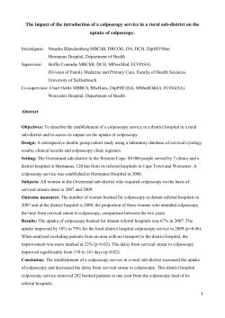 The impact of the introduction of a colposcopy service in a rur