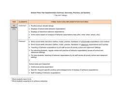 General Three Year Implementation Summary: Outcomes, Practices