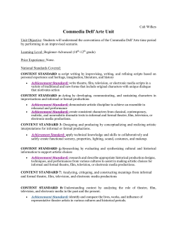 Commedia Dell`Arte Unit of Lessons.Cali Wilkes