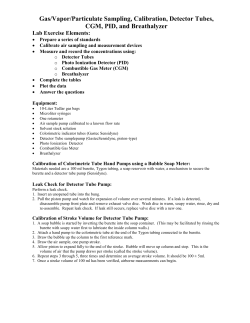 Exercise #1 - *Preparation of a Gas Bag Standard