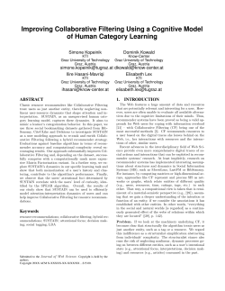Improving Collaborative Filtering Using a Cognitive Model of Human