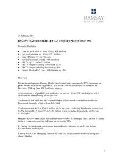 ramsay health care half year core net profit rises 17%