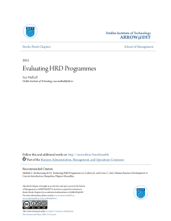 Evaluating HRD Programmes