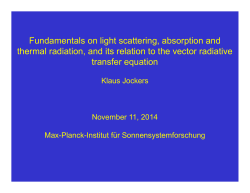 Fundamentals on light scattering, absorption and thermal radiation