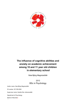 The influence of cognitive abilities and anxiety on