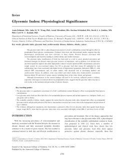 Glycemic Index: Physiological Significance