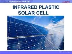 Infrared plastic solar cell ADVANTAGES - Albert