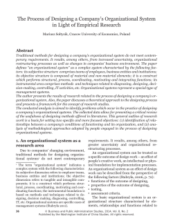 The Process of Designing a Company`s Organizational System in