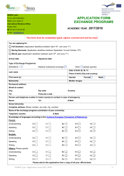 Application Form 2017-2018 - ISARA-Lyon