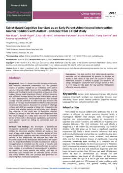 Tablet-Based Cognitive Exercises as an Early Parent