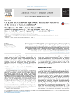 Can pulsed xenon ultraviolet light systems disinfect aerobic bacteria