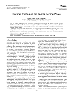 Optimal Strategies for Sports Betting Pools