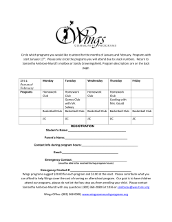Circle which programs you would like to attend for the months of