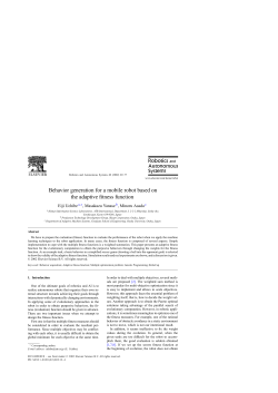 Behavior generation for a mobile robot based on the adaptive fitness