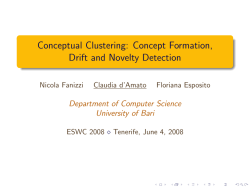 Conceptual Clustering: Concept Formation, Drift and Novelty Detection