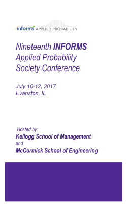 Nineteenth INFORMS Applied Probability Society Conference