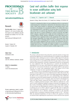 Coral reef calcifiers buffer their response to ocean acidification using