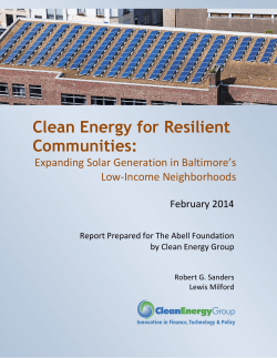 Clean Energy for Resilient Communities
