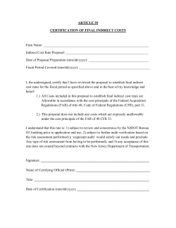 ARTICLE 59 CERTIFICATION OF FINAL INDIRECT COSTS Firm