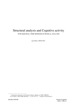 Structural analysis and Cognitive activity