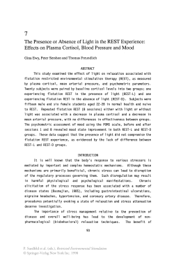 The Presence or Absence of Light in the REST Experience: Effects