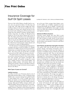 Insurance Coverage for Gulf Oil Spill Losses