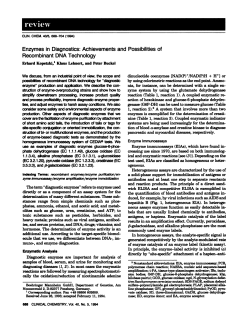 Enzymes in Diagnostics:Achievements and