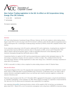 New Carbon Trading Legislation in the UK: Its Affect on UK