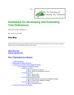 Guidelines for Developing and Evaluating Tree Ordinances