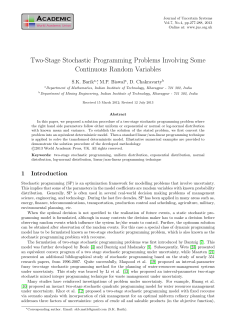 Two-Stage Stochastic Programming Problems Involving Some