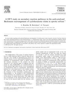 A DFT study on secondary reaction pathways in - Arca