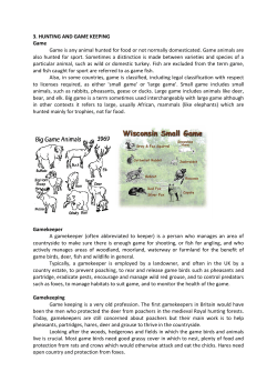 03. Hunting and Game Keeping