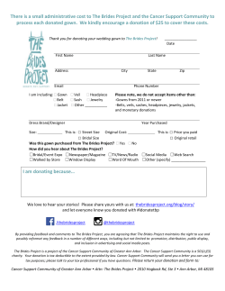 There is a small administrative cost to The Brides Project and the