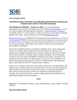 Scientific Games Launches Groundbreaking Real Money Gaming