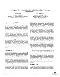 On Solving the View Selection Problem in Distributed Data